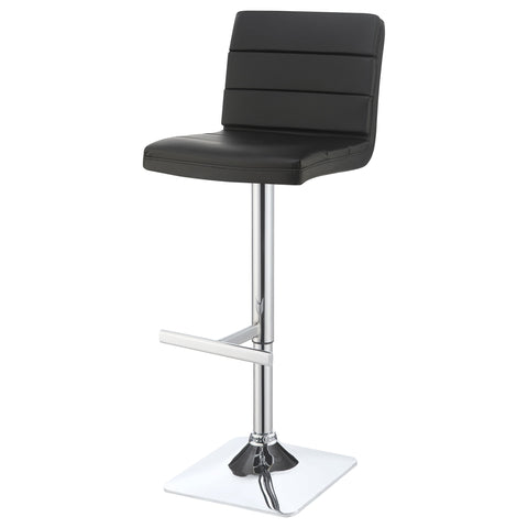 Keystone Upholstered Adjustable Bar Stool Black (Set of 2)Black