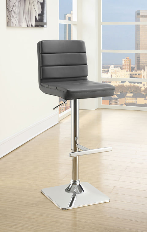 Keystone Upholstered Adjustable Bar Stool Grey (Set of 2)Grey