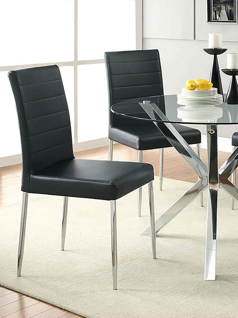 Neil Upholstered Dining Side Chair Black (Set of 4)Black