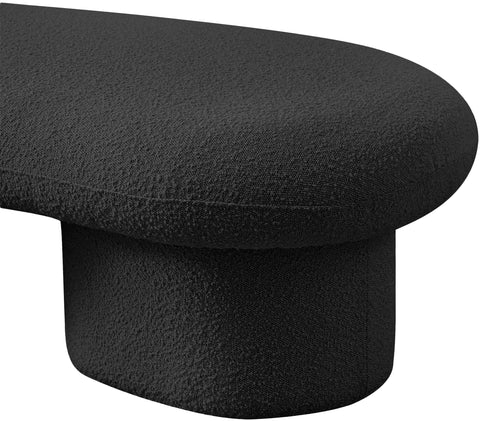 Rowan Black Boucle Fabric Bench Black