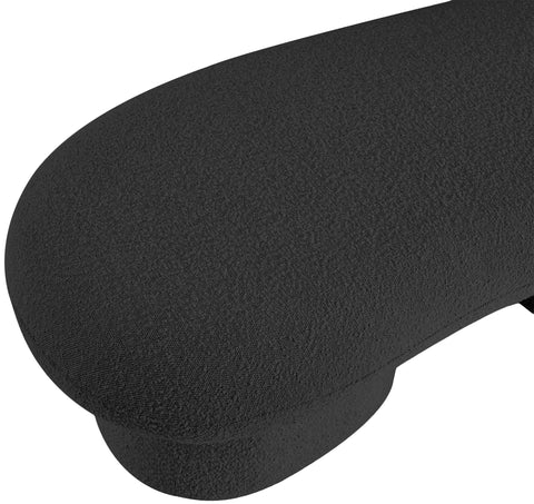Rowan Black Boucle Fabric Bench Black