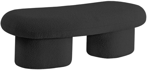 Rowan Black Boucle Fabric Bench Black