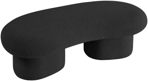 Rowan Black Boucle Fabric Bench Black