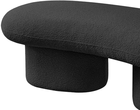 Rowan Black Boucle Fabric Bench Black