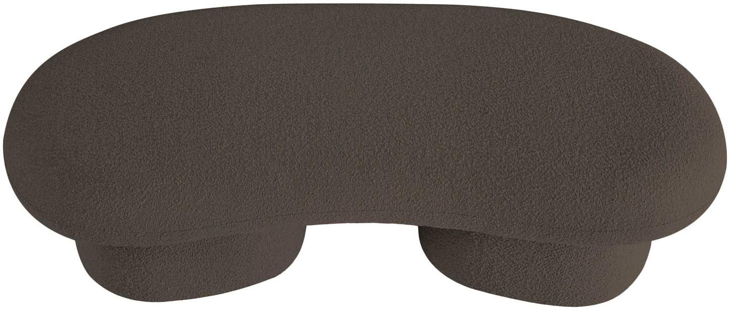 rowan brown boucle fabric bench brown