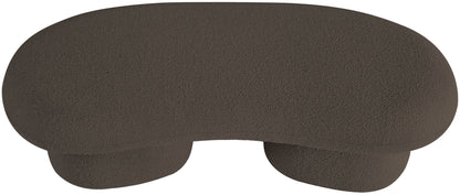 Rowan Brown Boucle Fabric Bench Brown