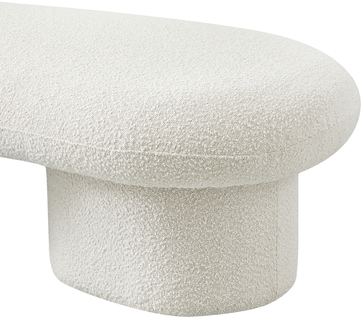 rowan cream boucle fabric bench cream