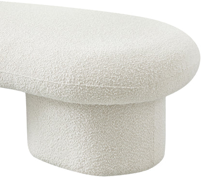 Rowan Cream Boucle Fabric Bench Cream