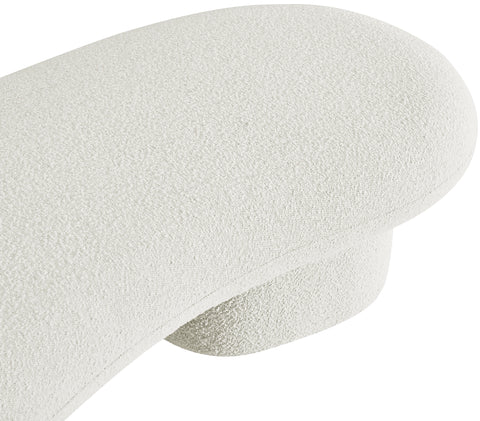 Rowan Cream Boucle Fabric Bench Cream
