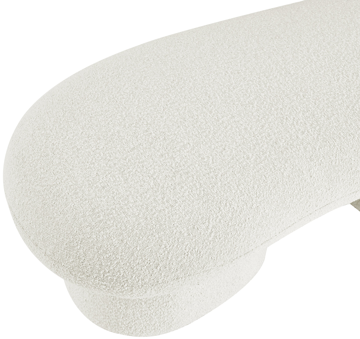 rowan cream boucle fabric bench cream