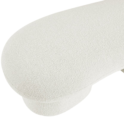 Rowan Cream Boucle Fabric Bench Cream