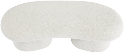 Rowan Cream Boucle Fabric Bench Cream