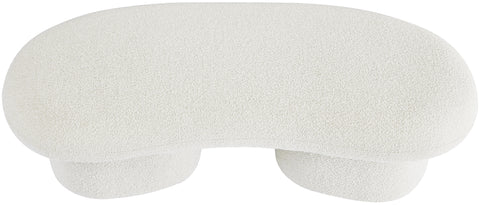 Rowan Cream Boucle Fabric Bench Cream