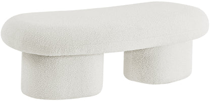 Rowan Cream Boucle Fabric Bench Cream