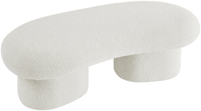 Rowan Cream Boucle Fabric Bench Cream