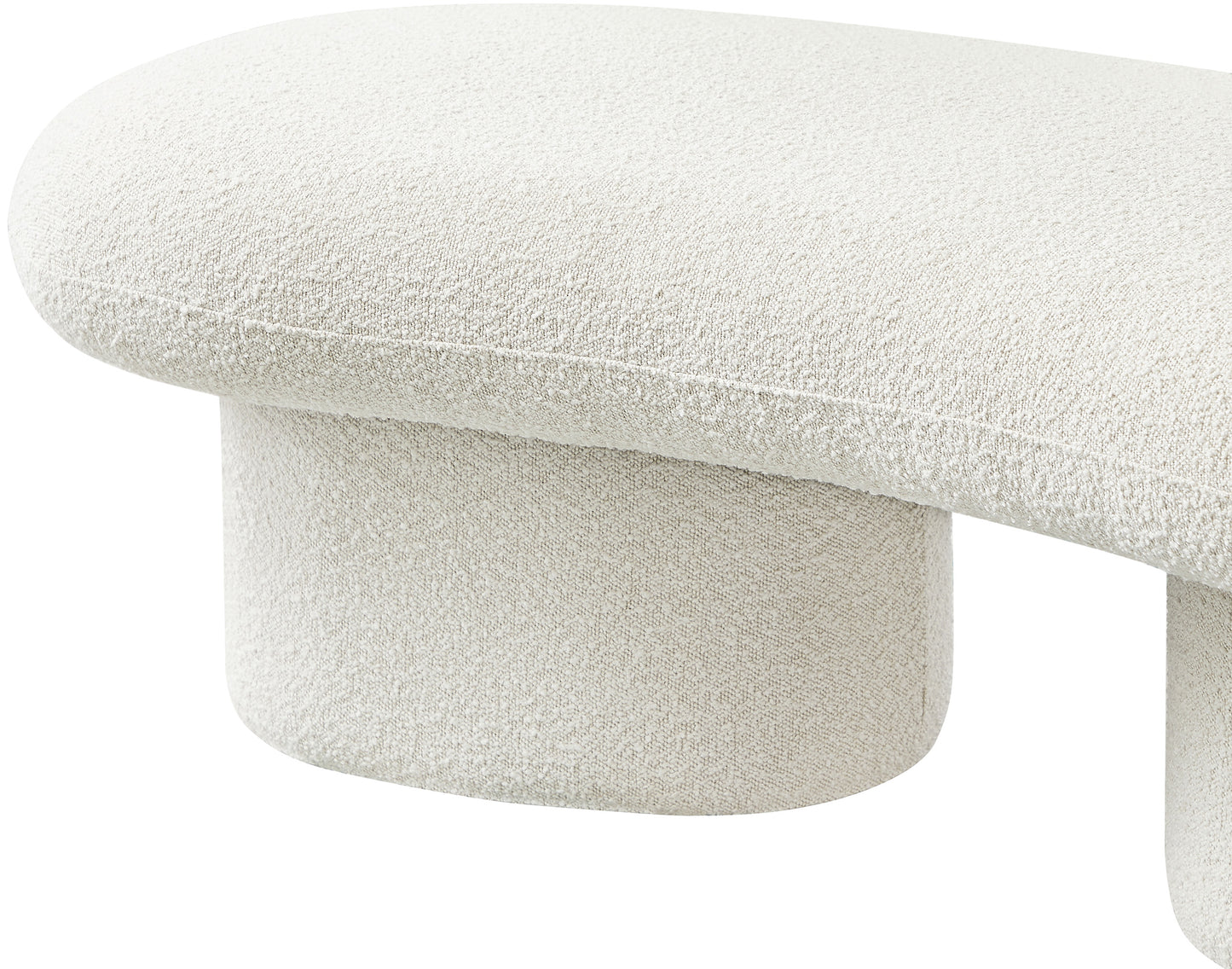 rowan cream boucle fabric bench cream