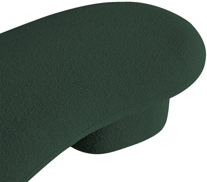 Rowan Green Boucle Fabric Bench Green