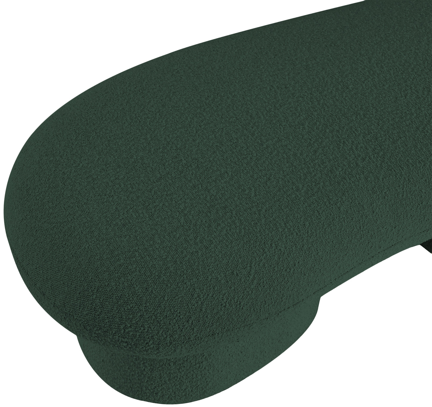 rowan green boucle fabric bench green