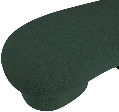 Rowan Green Boucle Fabric Bench Green