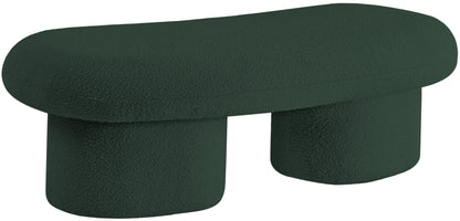 Rowan Green Boucle Fabric Bench Green