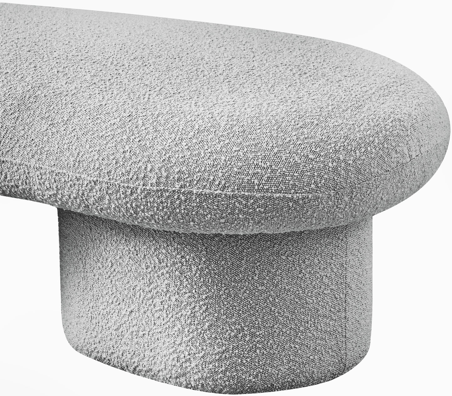 rowan grey boucle fabric bench grey