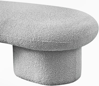 Rowan Grey Boucle Fabric Bench Grey