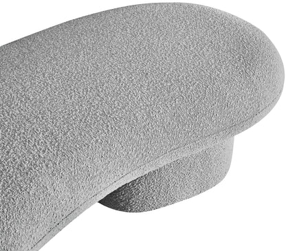 Rowan Grey Boucle Fabric Bench Grey