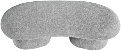 Rowan Grey Boucle Fabric Bench Grey