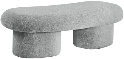 Rowan Grey Boucle Fabric Bench Grey