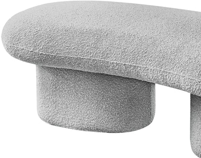 Rowan Grey Boucle Fabric Bench Grey