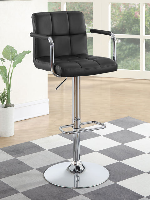 Dallas Adjustable Height Bar Stool Black and ChromeBlack