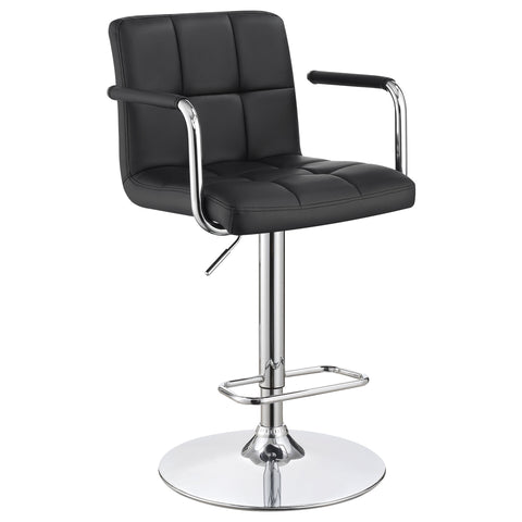 Dallas Adjustable Height Bar Stool Black and ChromeBlack