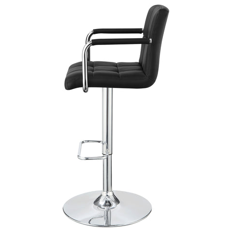Dallas Adjustable Height Bar Stool Black and ChromeBlack
