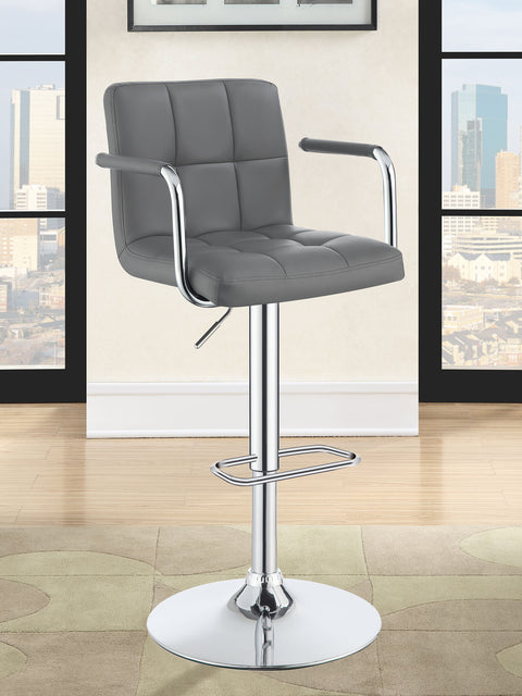 Dallas Adjustable Height Bar Stool Grey and ChromeGrey