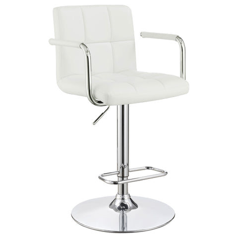 Dallas Adjustable Height Bar Stool White and ChromeWhite