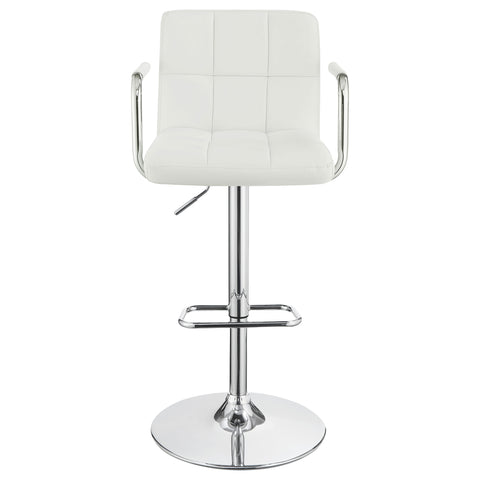 Dallas Adjustable Height Bar Stool White and ChromeWhite