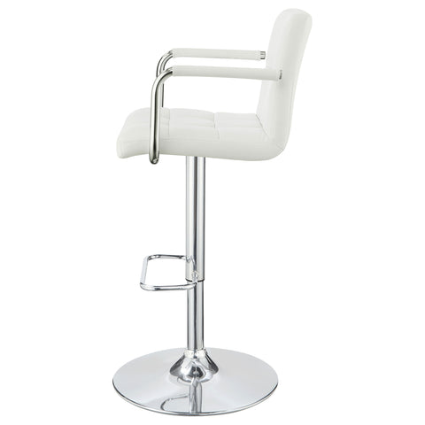 Dallas Adjustable Height Bar Stool White and ChromeWhite