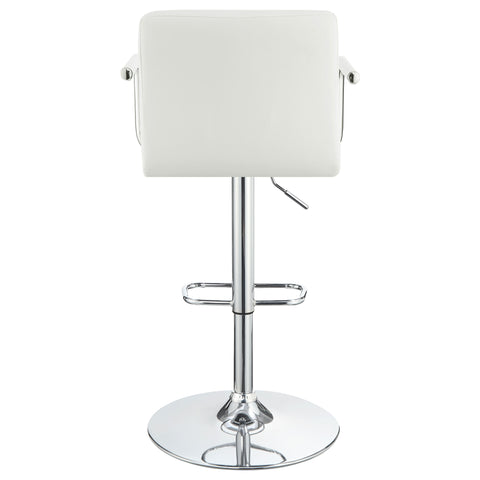 Dallas Adjustable Height Bar Stool White and ChromeWhite