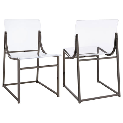 Avonlea Acrylic Dining Side Chair Black Nickel (Set of 2)