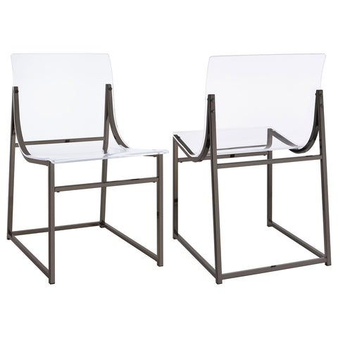Marietta Acrylic Dining Side Chair Black Nickel (Set of 2)Black Nickel