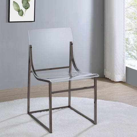 Marietta Acrylic Dining Side Chair Black Nickel (Set of 2)Black Nickel