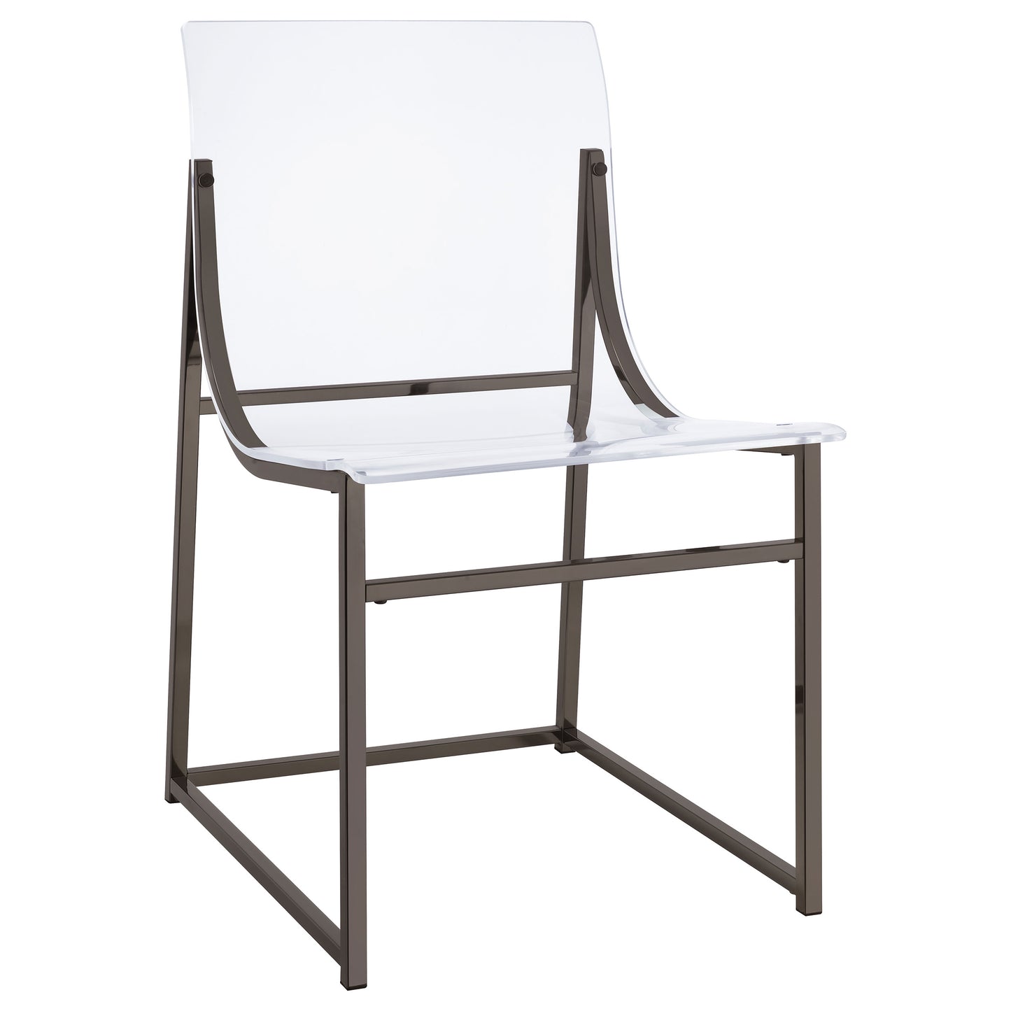 avonlea acrylic dining side chair black nickel (set of 2)