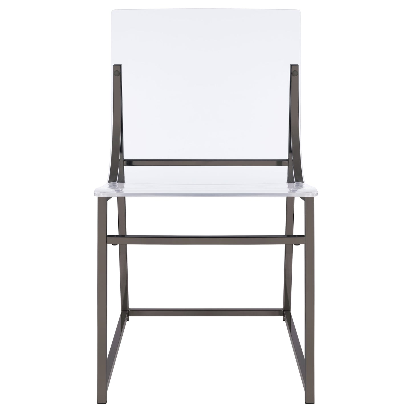 avonlea acrylic dining side chair black nickel (set of 2)