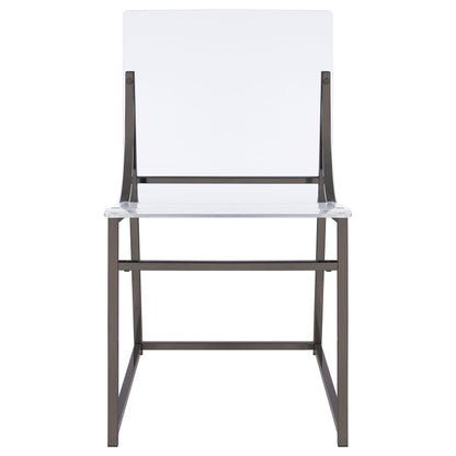 Avonlea Acrylic Dining Side Chair Black Nickel (Set of 2)