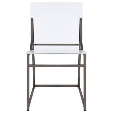Marietta Acrylic Dining Side Chair Black Nickel (Set of 2)Black Nickel