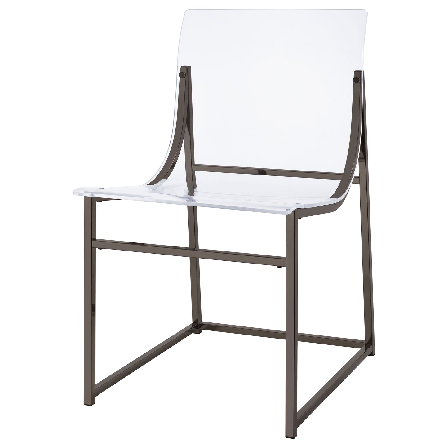 avonlea acrylic dining side chair black nickel (set of 2)