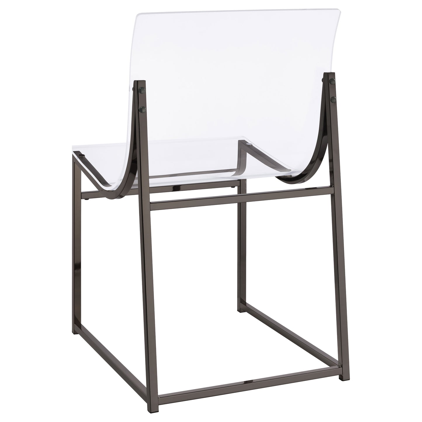 avonlea acrylic dining side chair black nickel (set of 2)