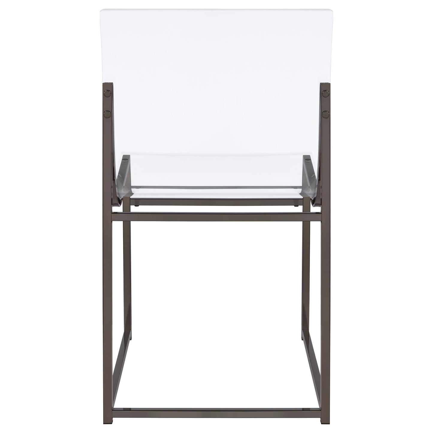 avonlea acrylic dining side chair black nickel (set of 2)