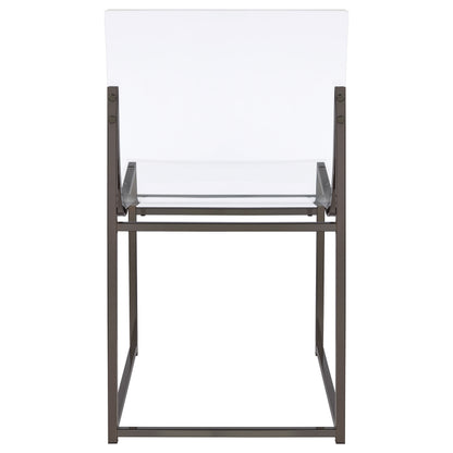 Avonlea Acrylic Dining Side Chair Black Nickel (Set of 2)