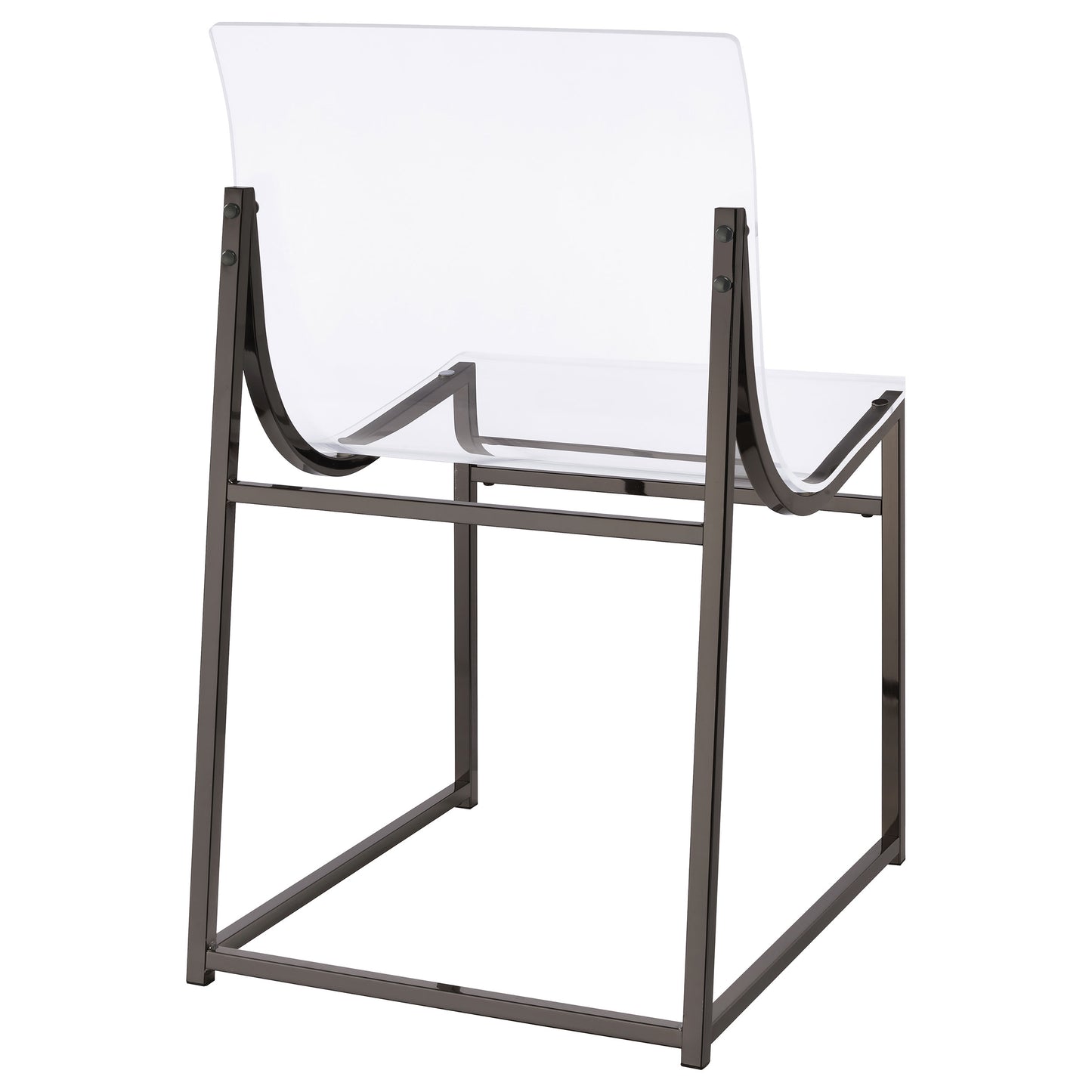 avonlea acrylic dining side chair black nickel (set of 2)